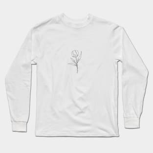 Wildflower Line Art | Floral Botanical Minimalist Lineart Long Sleeve T-Shirt